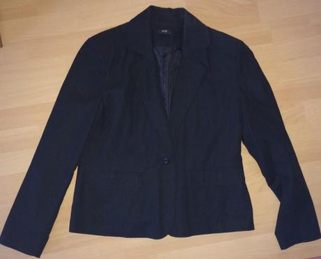 Čierne ľanové sako f&f, 42