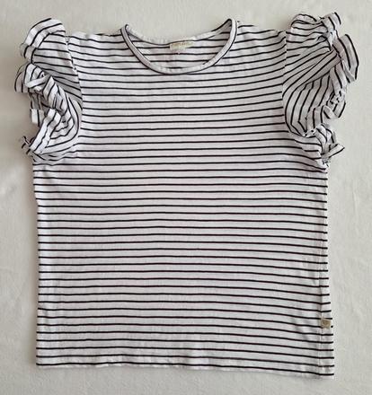 Tričko biele s tmavohnedými pásikmi, pompdelux,170