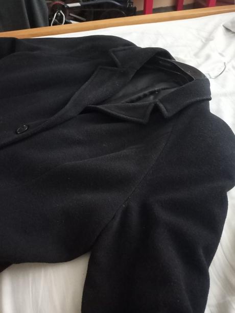 Dámsky čierny dlhý kabát xl, xl