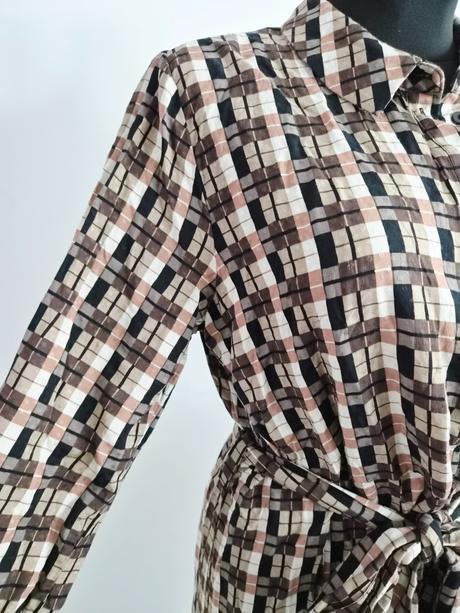 Nové kárované košeľové šaty .object s opaskom, 42 / xl