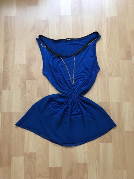 Modré asymetrické tričko alchymi, s