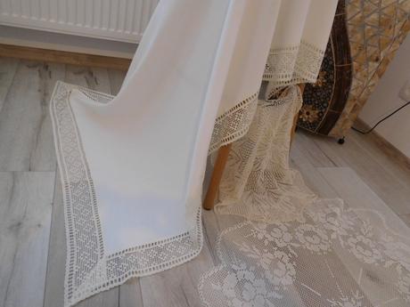 Biely obrus s krajkou + 2 x háčkovaná dečka, 