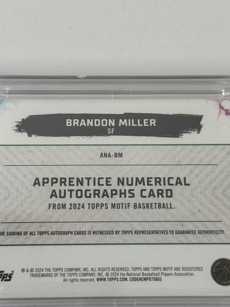 Kartička brandon miller psa, 