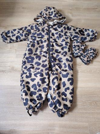 H&m zimný overal a rukavice s leo vzorom, h&m,92