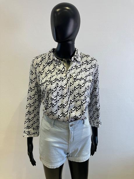 Dámska vzorovaná košeľa čiernobiela mohito (34), xs