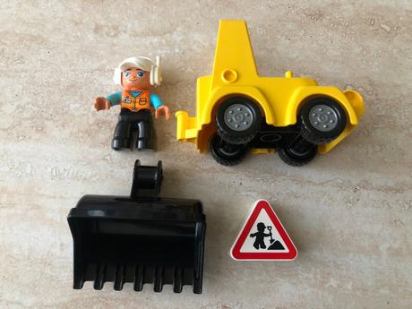 Lego duplo buldozér a robotník, top stav, 