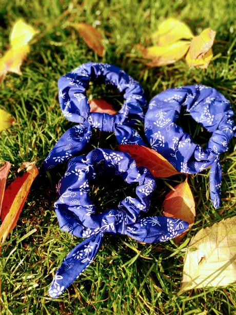 Scrunchie gumičky modrotlač, 
