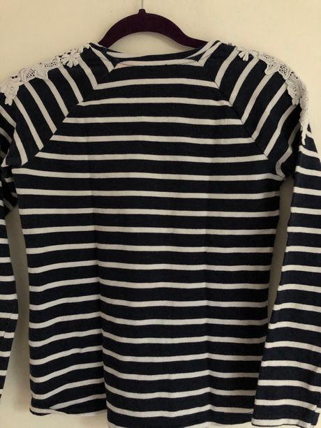 Mikina pásiky+čipka, f&f,158