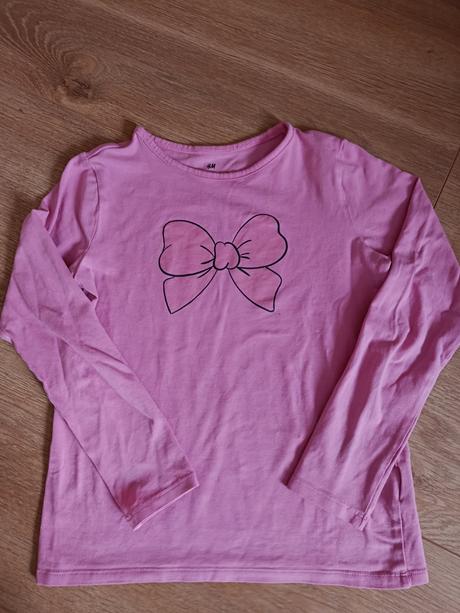 Ružové tričko s mašľou, h&m,122