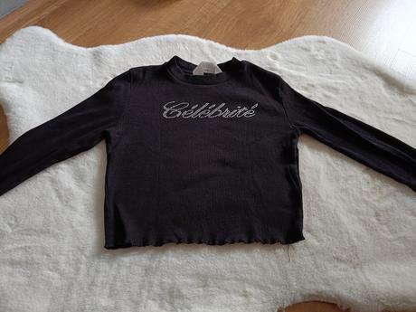 Tričko dievčenské dlhý rukáv, h&m,134