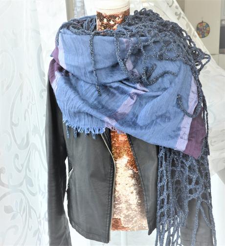 Dvojitá veľká šála-pončo,