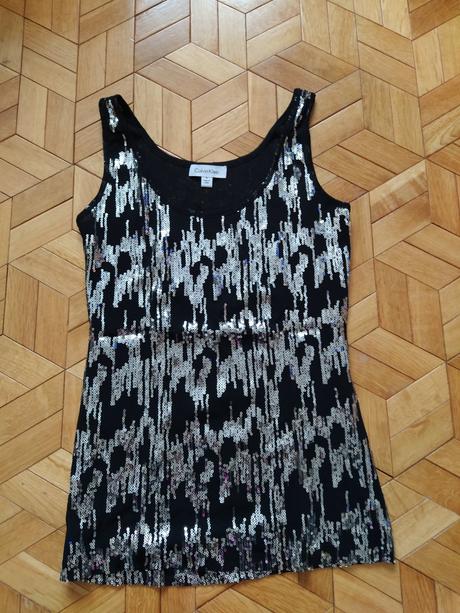 Slávnostný top s flitrami., calvin klein,s