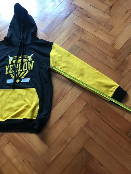 Čierno-žltá mikina s kapucňou, l