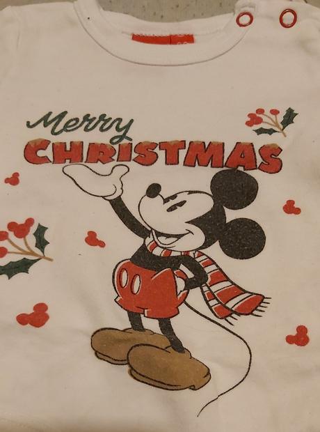 Vianočné body biele mickey mouse 62, disney,62