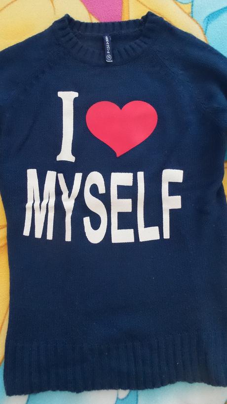 Sveter s nápisom i love myself, terranova,s