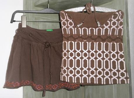 Sukňa zn.benetton + tričko, 146