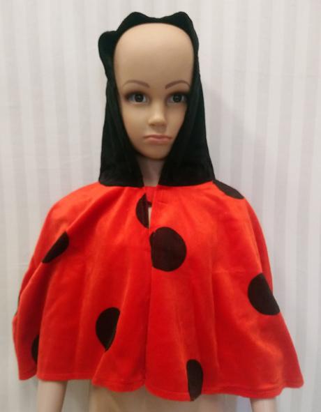 Zamatový kostým pončo lienka, 92-104 cm, 