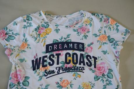 158/164 h&m kvietkovane tricko,13-14 r., h&m,164