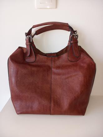 Hnedá kabelka do ruky s prídavným ramienkom, 