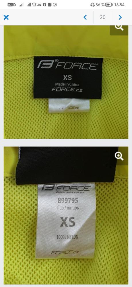 Cyklistická bunda, xs