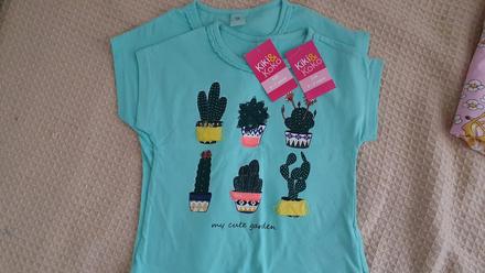 2x tričko s kaktusmi 110 a 122, kik,110