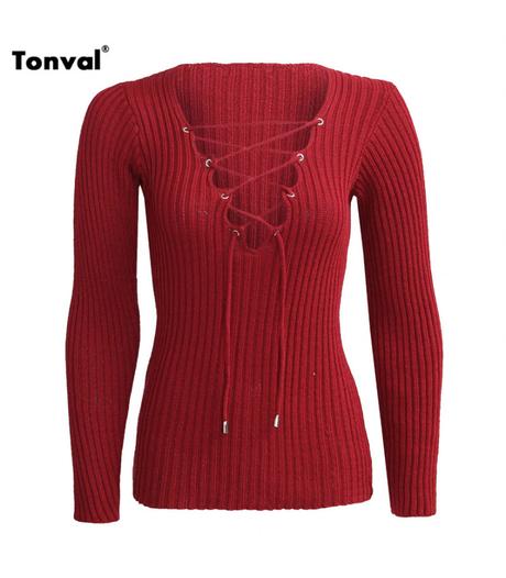 Pulovrik lace up, l
