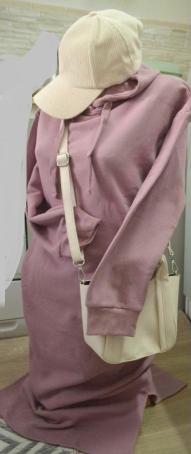 Dlhá oteplená mikina s kapucňou a vačkami s/m, m