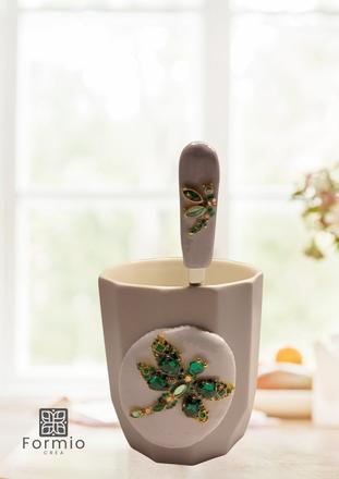 Emerald whisper - hrnček a lyžička, 