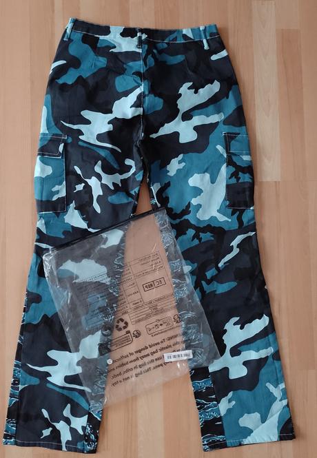 Modré maskáčové nohavice v. xl, xl