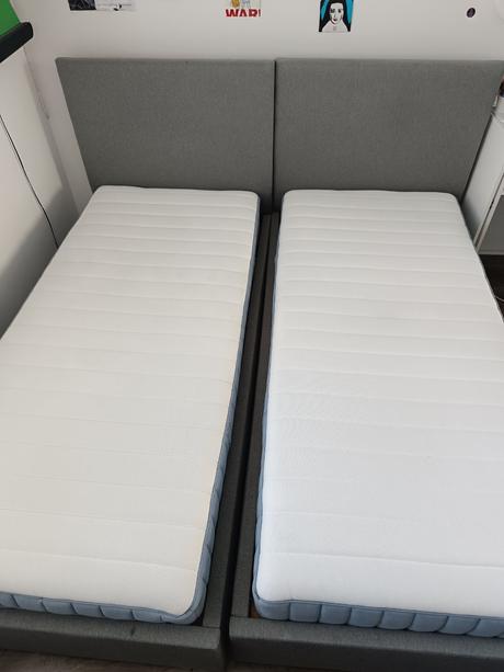 2x čalúnená posteľ 90x200 +ikea matrac+rošt, šírka (cm): 90,dĺžka (cm): 200