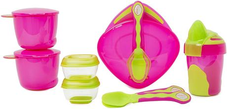 Vital baby 8 dielna súprava ne jedenie ružová,