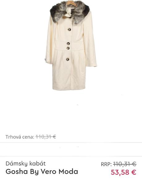 Smotanový kabát, vero moda,xs