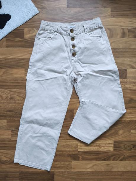 Dámske béžové 7/8 nohavice, 38