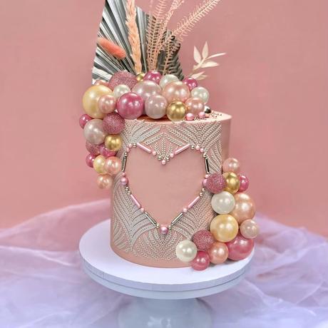 Tortový zápich guličky ružové ombre (56ks) -tz-280, 