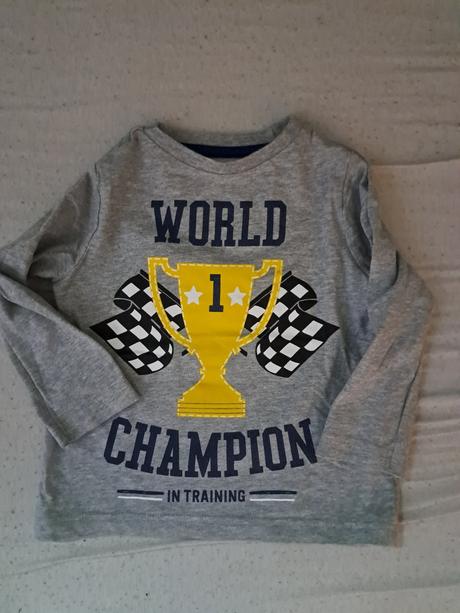 Oranžové a šedé tričko s aplikaciou 3ks, f&f,86