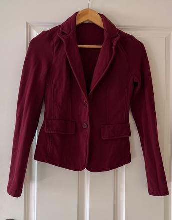 Bordové bavlnené talianske sako, s/36, s