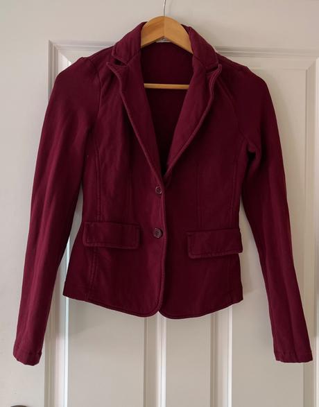 Bordové bavlnené talianske sako, s/36, s