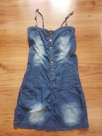 Šaty tenká mäkká riflovina odopínacie ramienka, s