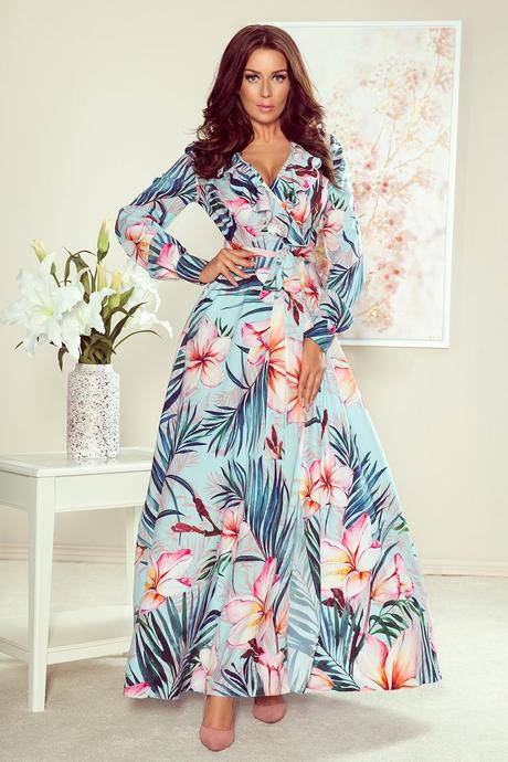 Dámske maxišaty lena mix farieb, l / m / s / xl