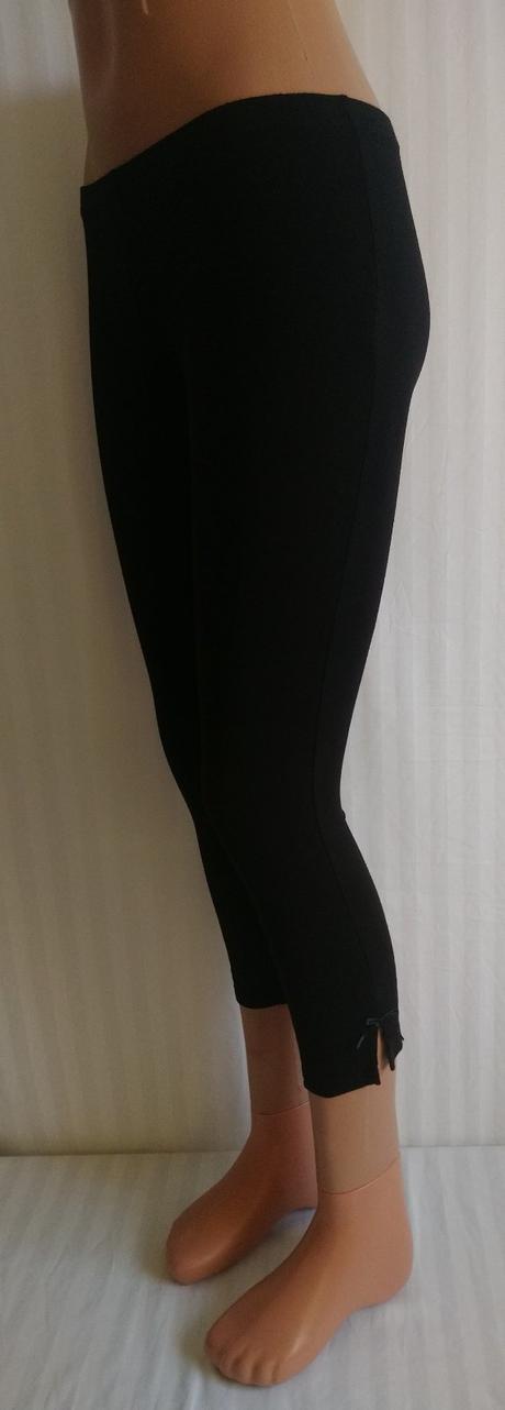 Dámske hnedé 3/4 legíny s mašličkou na boku pieces, l