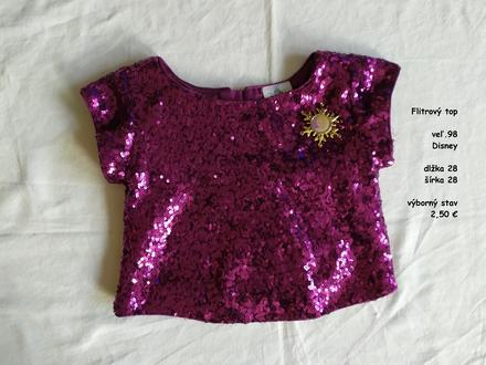 Blúzka s flitrami, disney,98