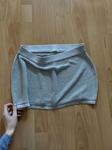 Strieborná pletená sukňa oysho l, l