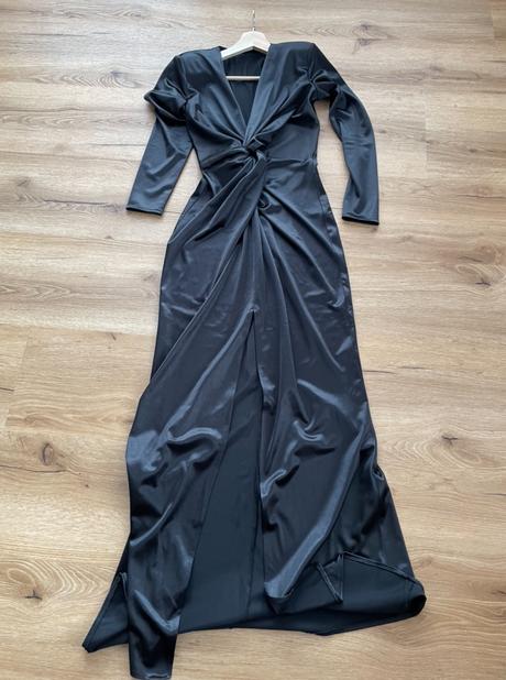 Satenove maxi saty s razporkom, s