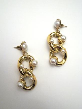 Perleťovo - zlaté náušnice, 