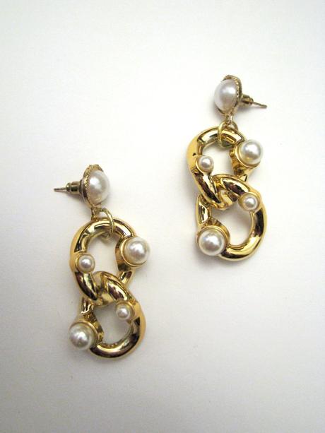 Perleťovo - zlaté náušnice, 