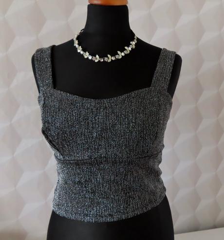 Terranova lurexový cropptop veľ.m + shein zadarmo, terranova,m