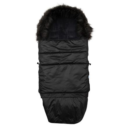 Detsky fusak 3v1 s kožušinou čierny, 