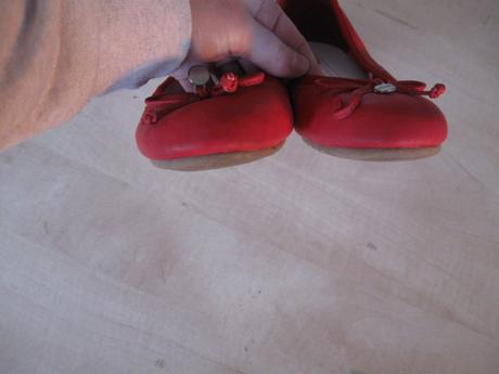 Dámske červené športové balerínky, 41, 41