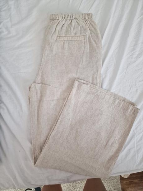 Ľanové nohavice, h&m,146