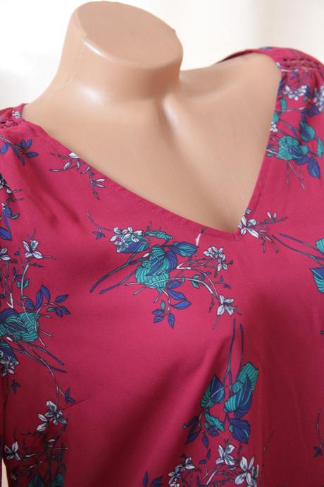 Bordová kvetinová blúzka, xl, xl